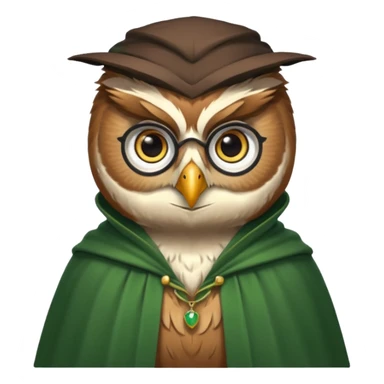 owl professor in green cloak  sticker