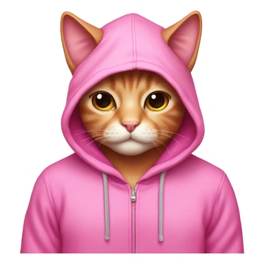 Pink cat with pink hoddie sticker