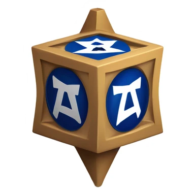 Jewish dreidel a four-sided spinning top, played during the Jewish holiday of Hanukkah sticker