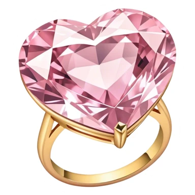 Diamond ring light pink heart sticker