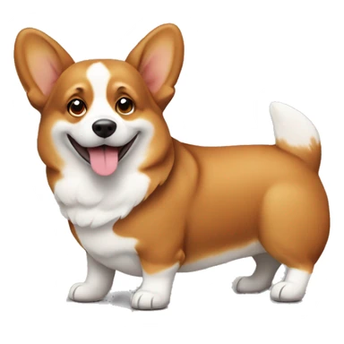 Brown corgi which sit down  sticker
