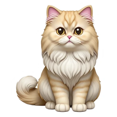 cinematic-[persian cat]-realistic-full-body-sitting-emoji,-tail-curled-playfully-around-its-paws,-head-tilted-dramatically,-fluffy-[persian cat]-fur,-simplified-yet-realistic-focused-features,-highly-detailed,-glowing-with-an-almost-sarcastic-glow sticker