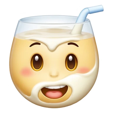 Emoji with relaxed eyes with milks rolling in the mouth sticker
