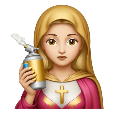 emoji della madonna con una bomboletta spray
 sticker