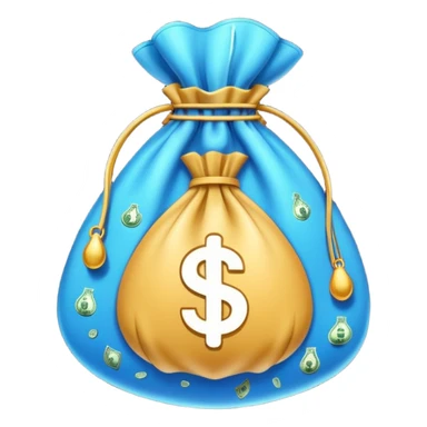 Minimal line-art icon of a money bag with sparkles around it, clean modern style, simple outlines, slight 3D, no background, transparent, represents clean and ethical income. sticker