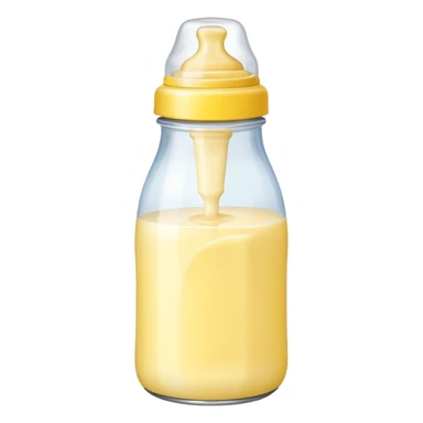 baby Milk bottle yellow sticker