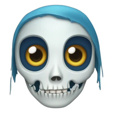 skeleton blue eye sticker