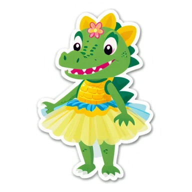 Crocodile in a tutu sticker