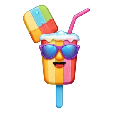 popsicle with accessories and eyes sticker