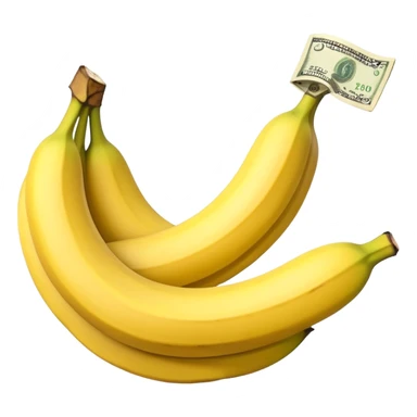 Banana with dollars inside sticker