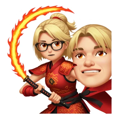 Fire-Wielding Samurai sticker