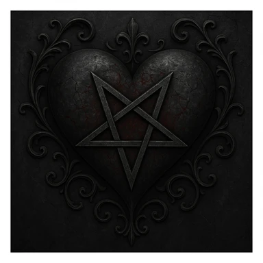gothic heart with a pentagram sticker