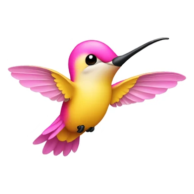 Yellow and pink hummingbird  sticker