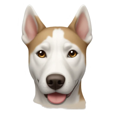White and light brown husky pit mix  sticker