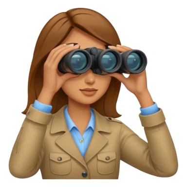 a woman looking into binoculars sticker