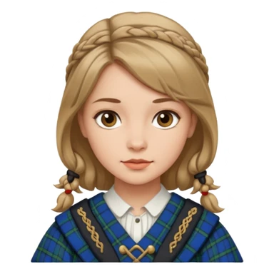 female with scottish attire and dark blonde hair sticker