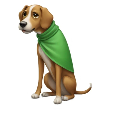 Dog with green clothes sticker