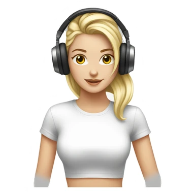 White girl electro dj on turntables sticker
