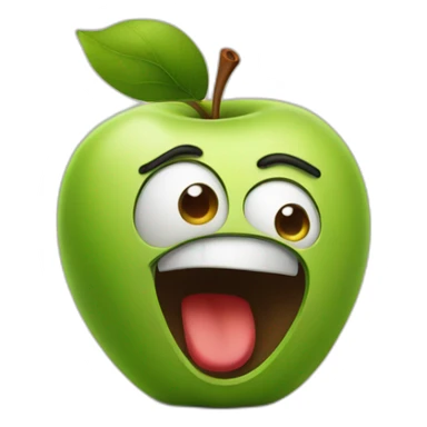 surprised apple sticker