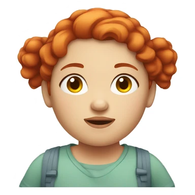 overweight girl with red hair sticker