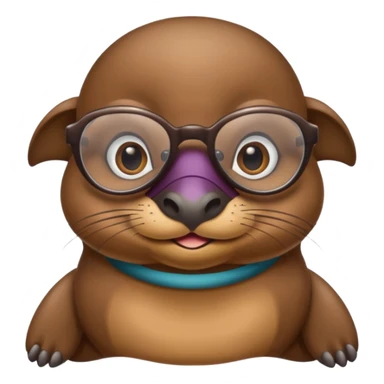 platypus with glasses sticker