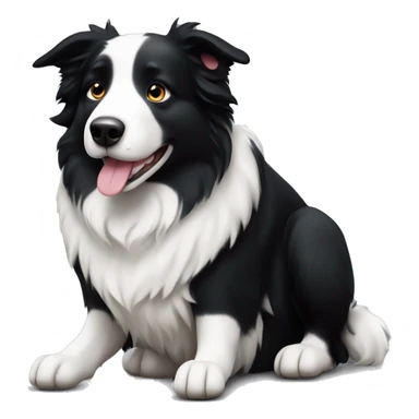 black and white morbidly obese border collie sticker