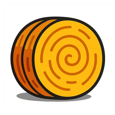 bale of hay, round, cartoonish sticker