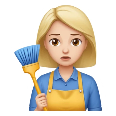 lady cleaning excessively and feeling anxious sticker