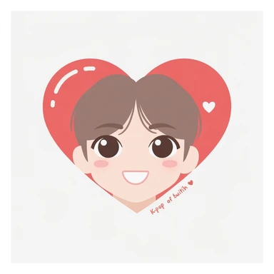 kpop heart, cute, expressive, minimal sticker
