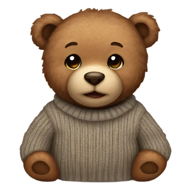 Teddy bear with sweater sticker