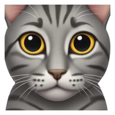 Dark gray tabby cat with brown eyes sticker
