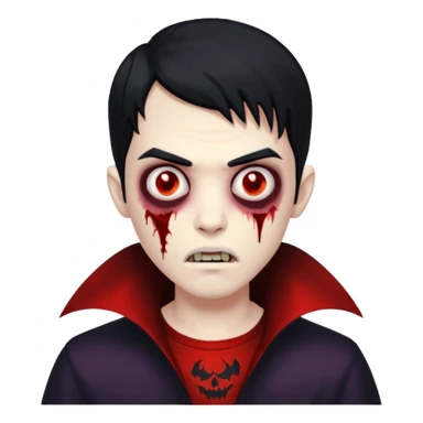 male teen with black hair zombie vampire sticker