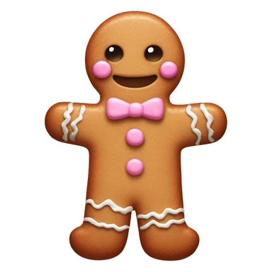 cute gingerbread man, with pastel pink frosting sticker