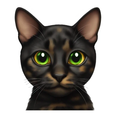 tortoiseshell black cat green eyes sticker