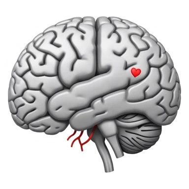 A **human brain** with a protector energy of negative thoughts radiating loving thoughts while it rewires itself sticker