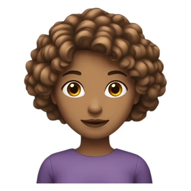 Femme avec les cheveux long brun avec les yeux bleus sticker