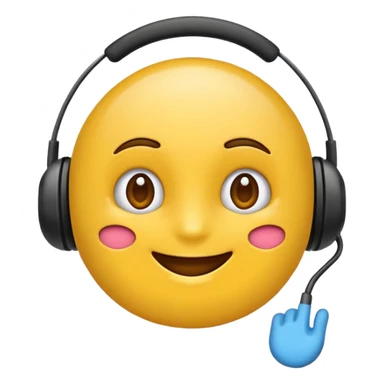 Un emojis feliz con audífonos puestos pero sin  naris un sencillo el emojis  sticker