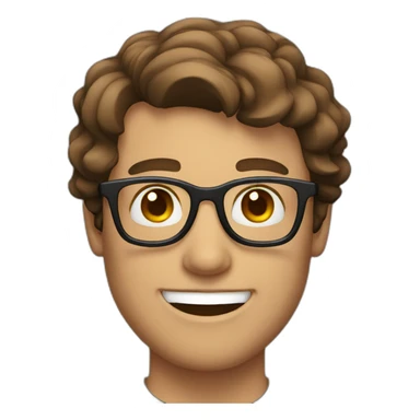 brown hair man smiling in glasses sticker