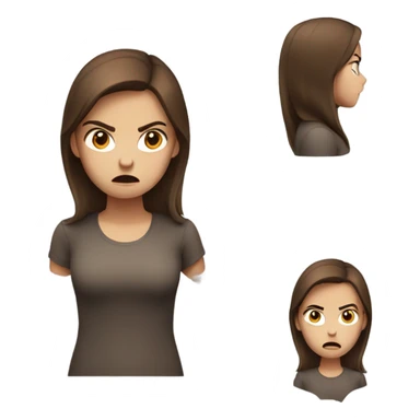 brown hair girl s being angry sticker
