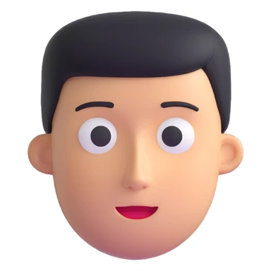 character with oval-shaped head with flat top sticker