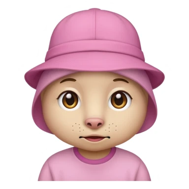 animal with pink hat and shirt sticker