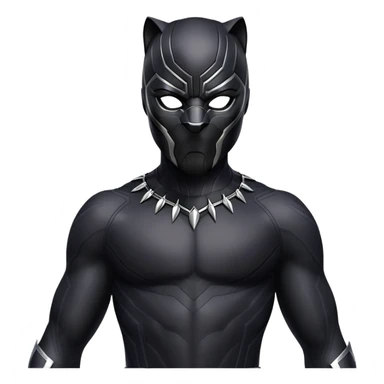 Black Panther T'Challa, upper body, superhero suit, mask on, confident pose sticker
