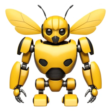 textCute yet badass robotic bumblebee in classic Bumblebee Transformers G1 style, anthropomorphic mech insect, sticker