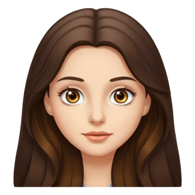 brunette woman with long hair and hazel eyes sticker