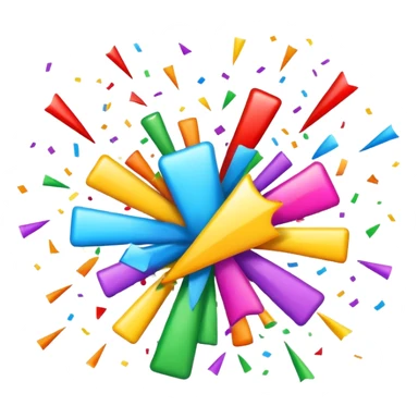 exploding checkmark bursting with confetti sticker