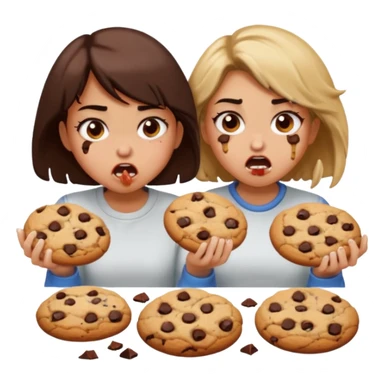 Angry gurls that’s eating a lot of cookies sticker