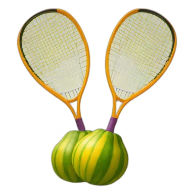 Two teardrop Squash racquets crossed over each other sticker