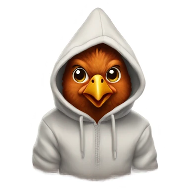 A chicken in a hoodie sticker