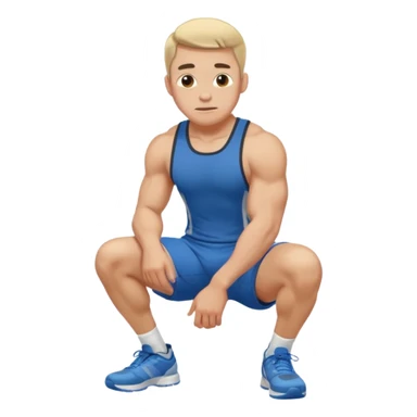 a man squats sticker