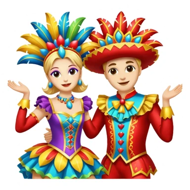Duas pessoas dançando vestido com roupa de carnaval sticker